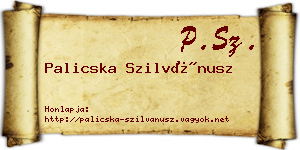 Palicska Szilvánusz névjegykártya